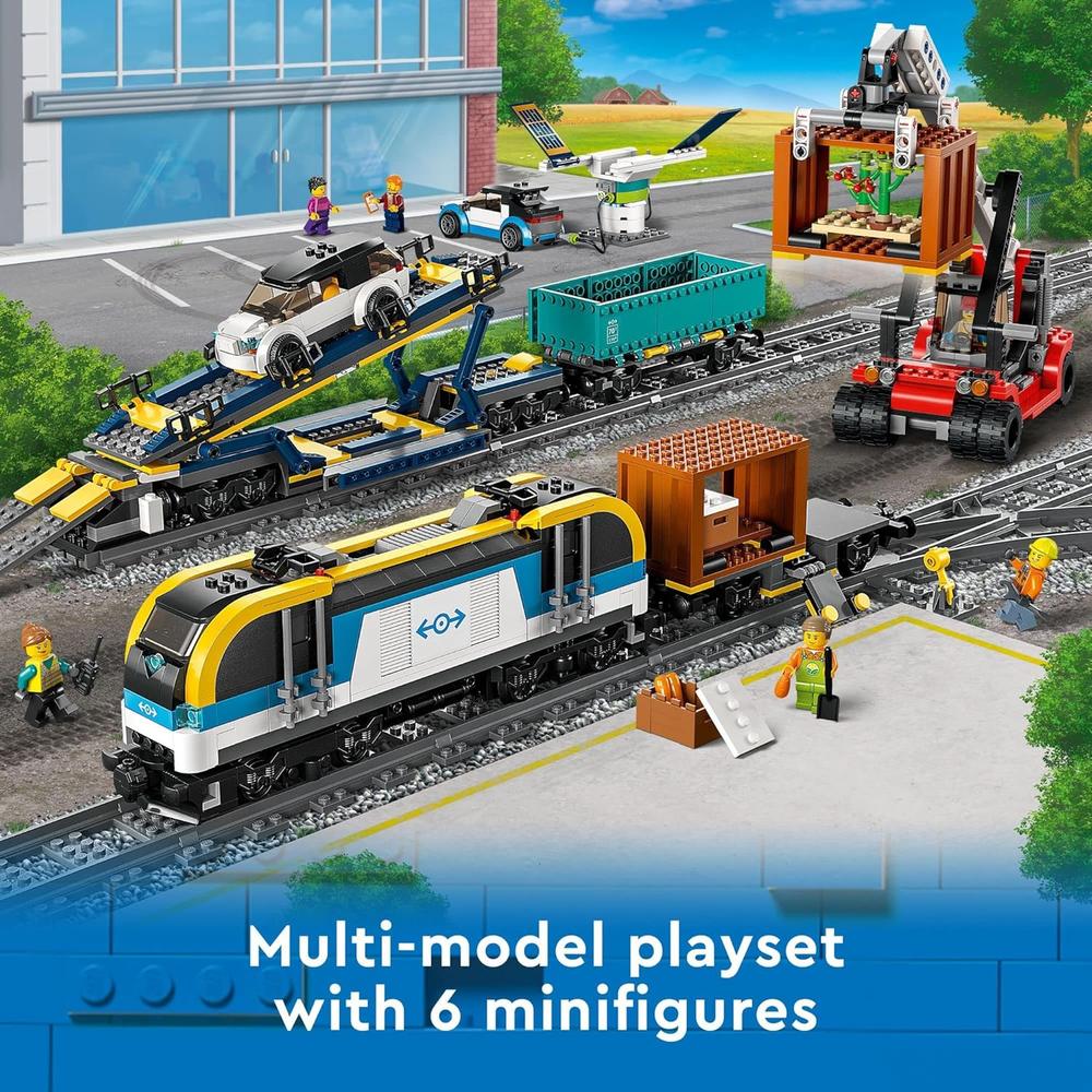 LEGO CITY TREN DE MERCANCÍAS JUGUETE CON CONTROL REMOTO Y 2 VAGONES ELÉCTRICOS - 4