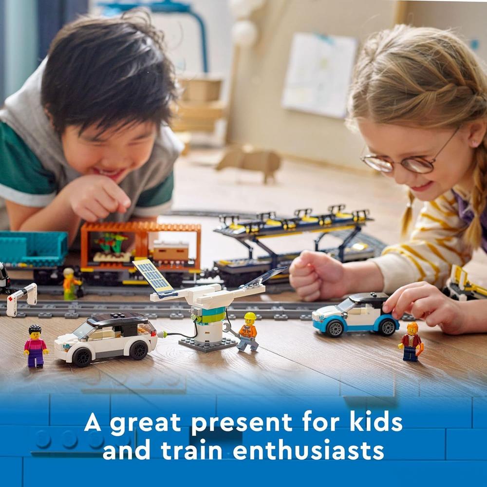 LEGO CITY TREN DE MERCANCÍAS JUGUETE CON CONTROL REMOTO Y 2 VAGONES ELÉCTRICOS - 6