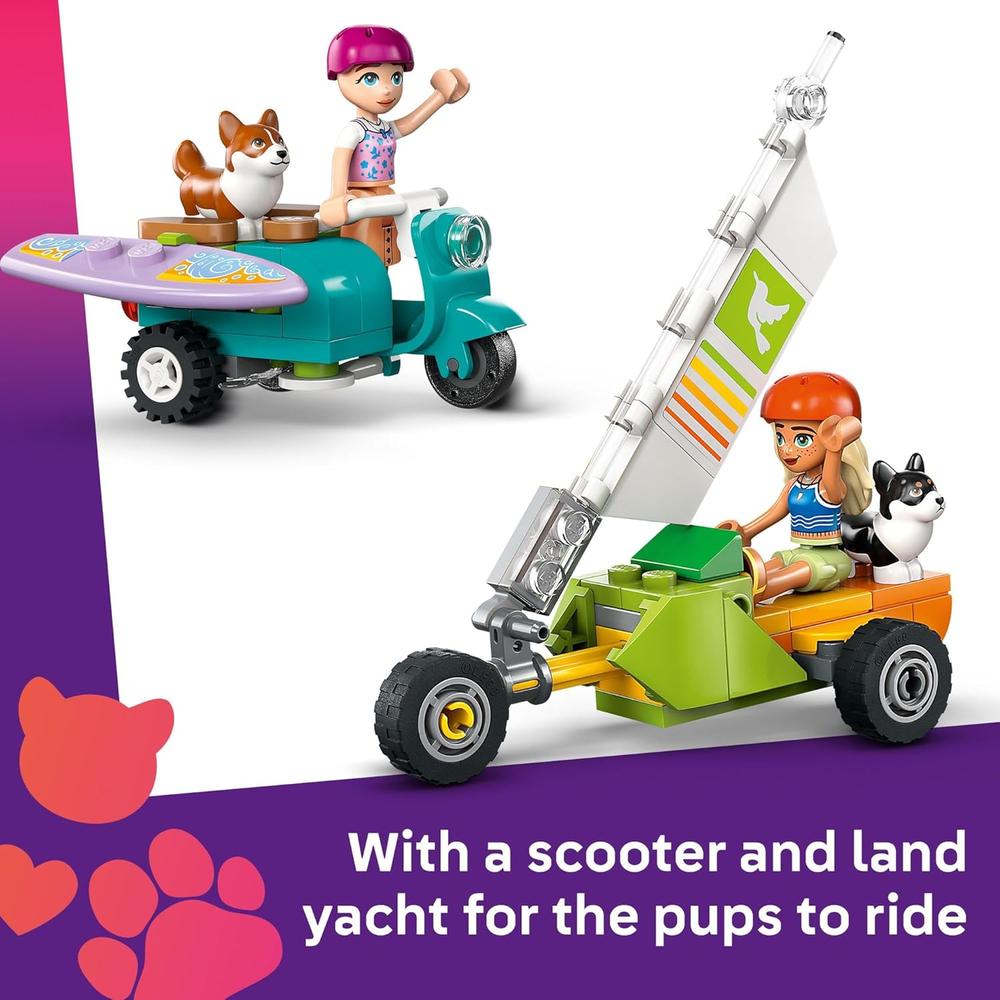 LEGO FRIENDS PERROS SURFISTAS Y PATINETE, INCLUYE 2 MINIMUÑECAS Y 2 PERROS - 3