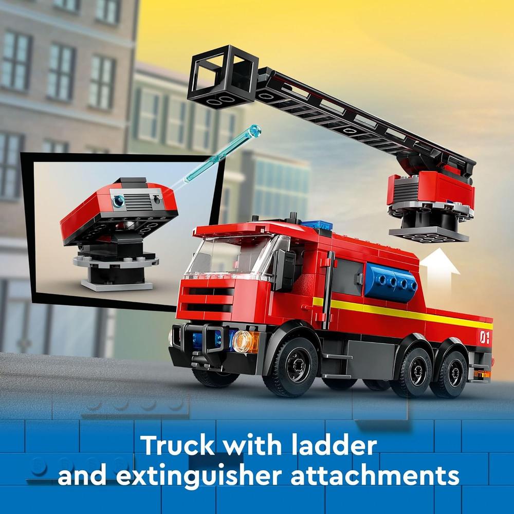 LEGO CITY ESTACIÓN DE BOMBEROS CON CAMIONES Y MINIFIGURAS, JUGUETE PARA NIÑOS - 4