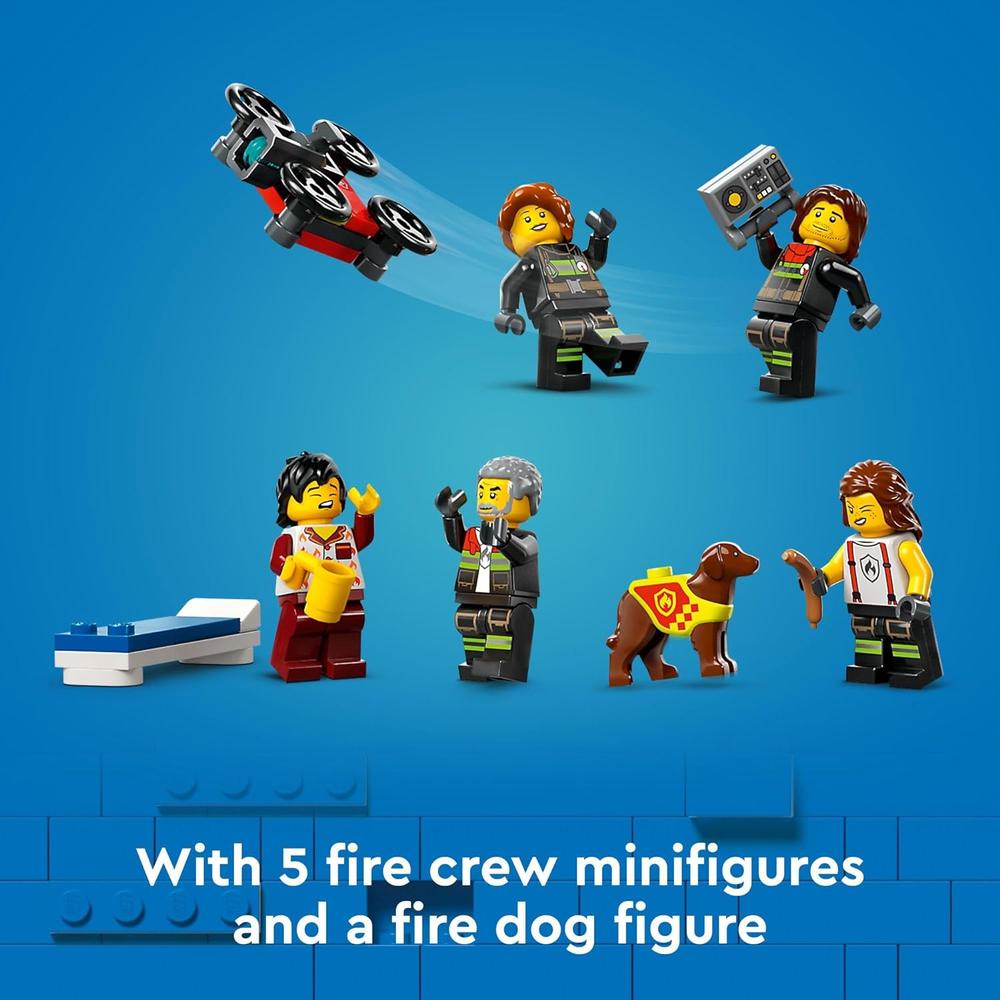 LEGO CITY ESTACIÓN DE BOMBEROS CON CAMIONES Y MINIFIGURAS, JUGUETE PARA NIÑOS - 6