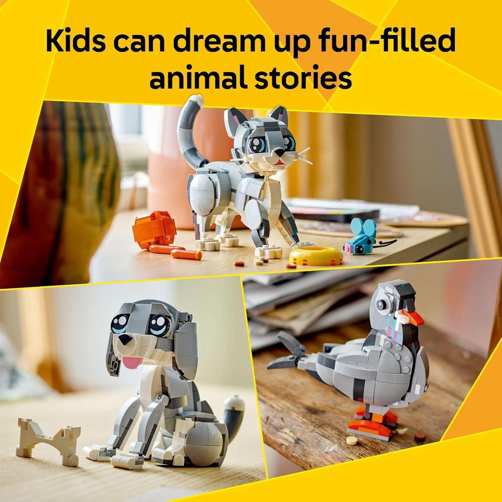 LEGO CREATOR 3 EN 1 GATO, PERRO O PALOMA, SET DE CONSTRUCCIÓN CON 3 OPCIONES - 3