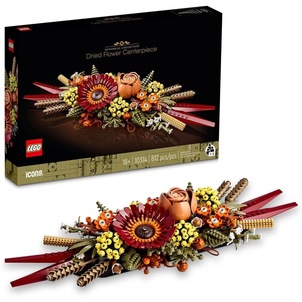 LEGO ICONS CENTRO DE MESA CON FLORES SECAS SET DECORATIVO OTOÑAL PARA ADULTOS - 1