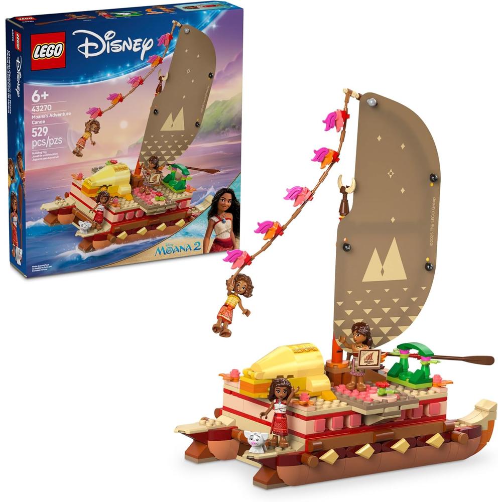 LEGO DISNEY CANOA DE MOANA, BARCO DE JUGUETE Y REGALO PARA FANS - 1