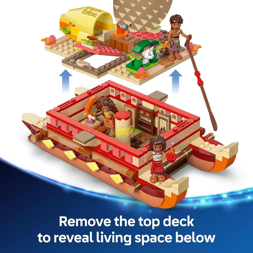LEGO DISNEY CANOA DE MOANA, BARCO DE JUGUETE Y REGALO PARA FANS - 5