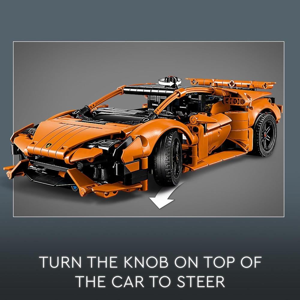 LEGO TECHNIC LAMBORGHINI HURACÁN NARANJA CON MOTOR V10 Y DIRECCIÓN - 4