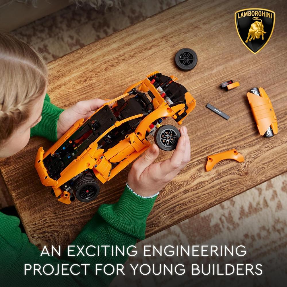 LEGO TECHNIC LAMBORGHINI HURACÁN NARANJA CON MOTOR V10 Y DIRECCIÓN - 5