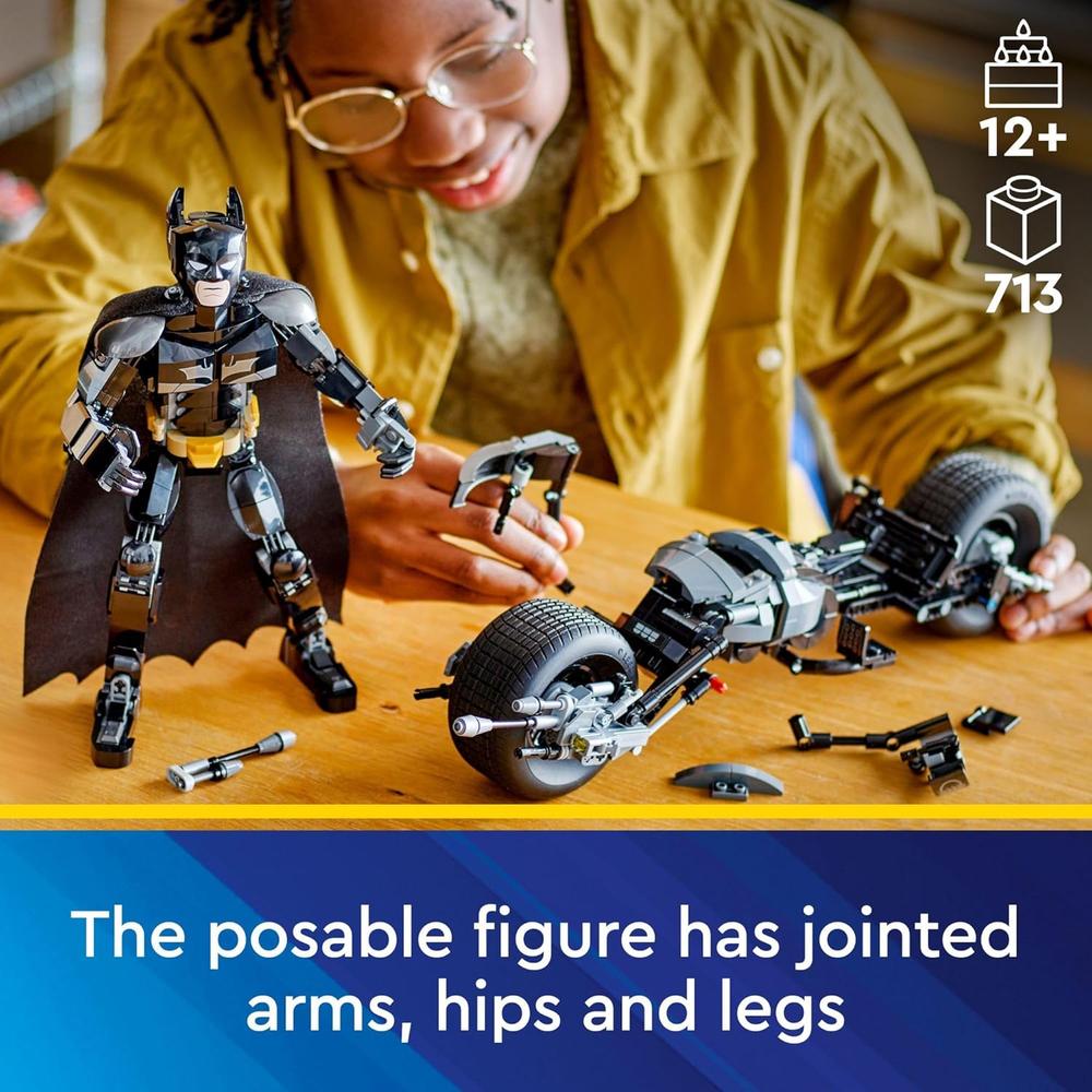 LEGO DC BATMAN Y LA BATIMOTO, FIGURA DE ACCIÓN DE BATMAN Y SET DE CONSTRUCCIÓN - 3