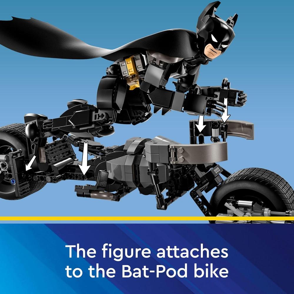 LEGO DC BATMAN Y LA BATIMOTO, FIGURA DE ACCIÓN DE BATMAN Y SET DE CONSTRUCCIÓN - 6