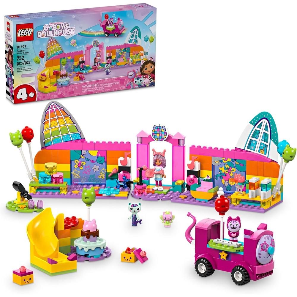 LEGO GABBY'S DOLLHOUSE, SALA DE FIESTAS Y DISCOTECA CON DJ, TOBOGÁN Y FIGURAS DE ANIMALES - 1
