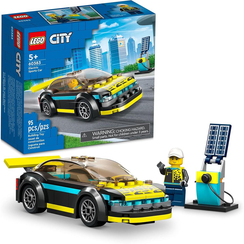 LEGO CITY COCHE DEPORTIVO ELÉCTRICO SET DE CARRERAS CON MINIFIGURA DE PILOTO - 1