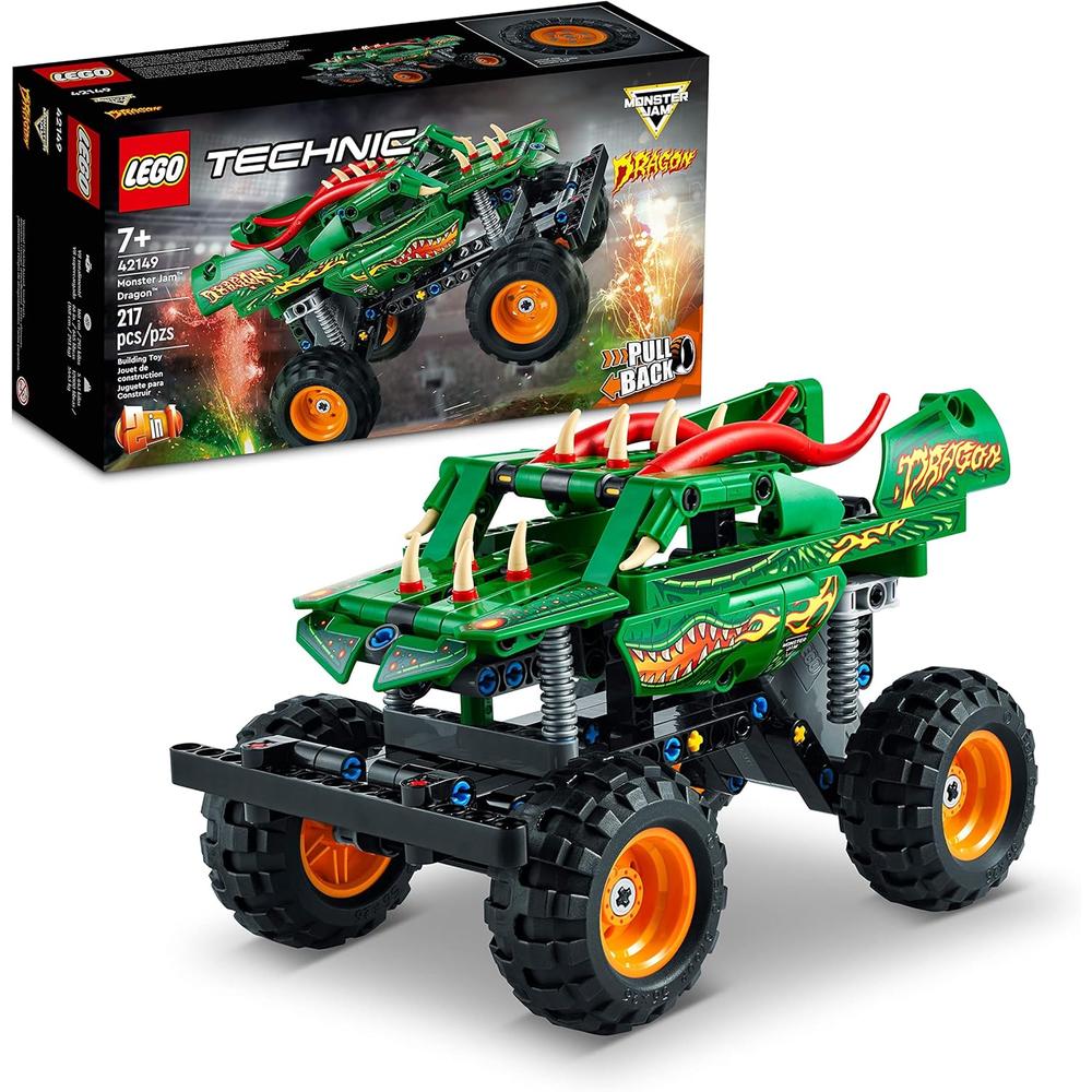 LEGO TECHNIC MONSTER JAM DRAGON MONSTER TRUCK COCHE 2 EN 1 CON RETROCESO - 1