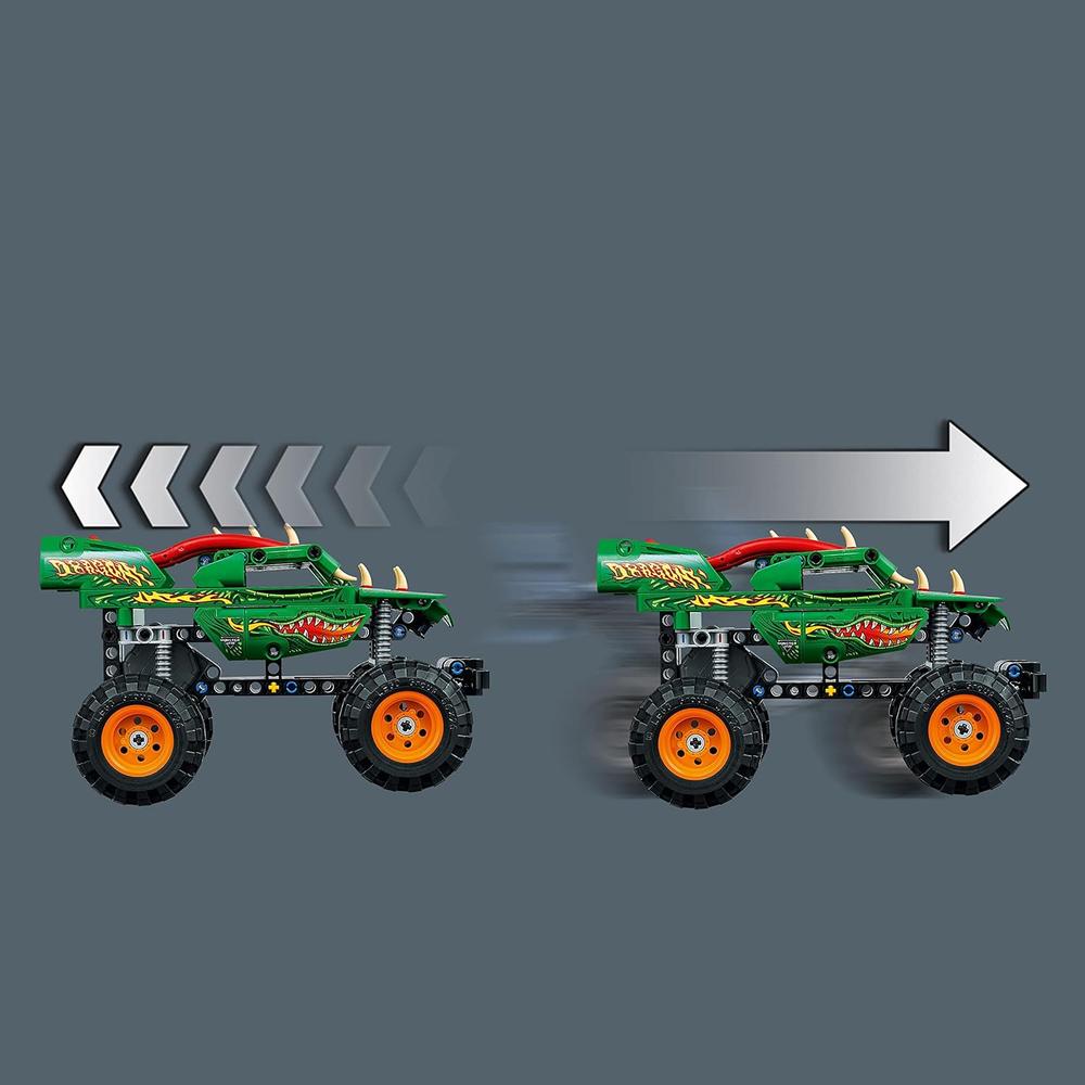 LEGO TECHNIC MONSTER JAM DRAGON MONSTER TRUCK COCHE 2 EN 1 CON RETROCESO - 4