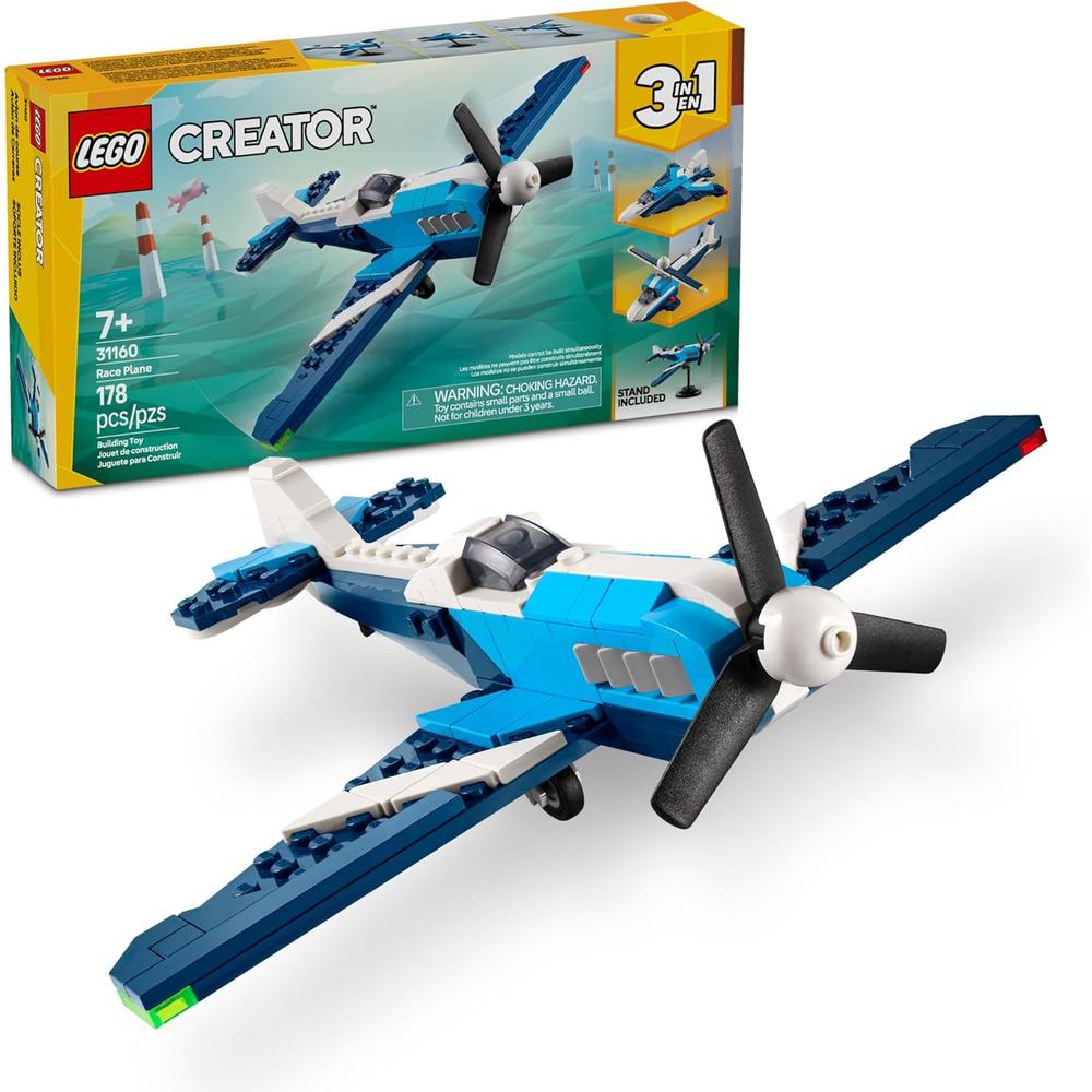 LEGO CREATOR 3 EN 1 AVIÓN DE CARRERAS, OPCIONES AVIÓN, CAZA O HELICÓPTERO - 1
