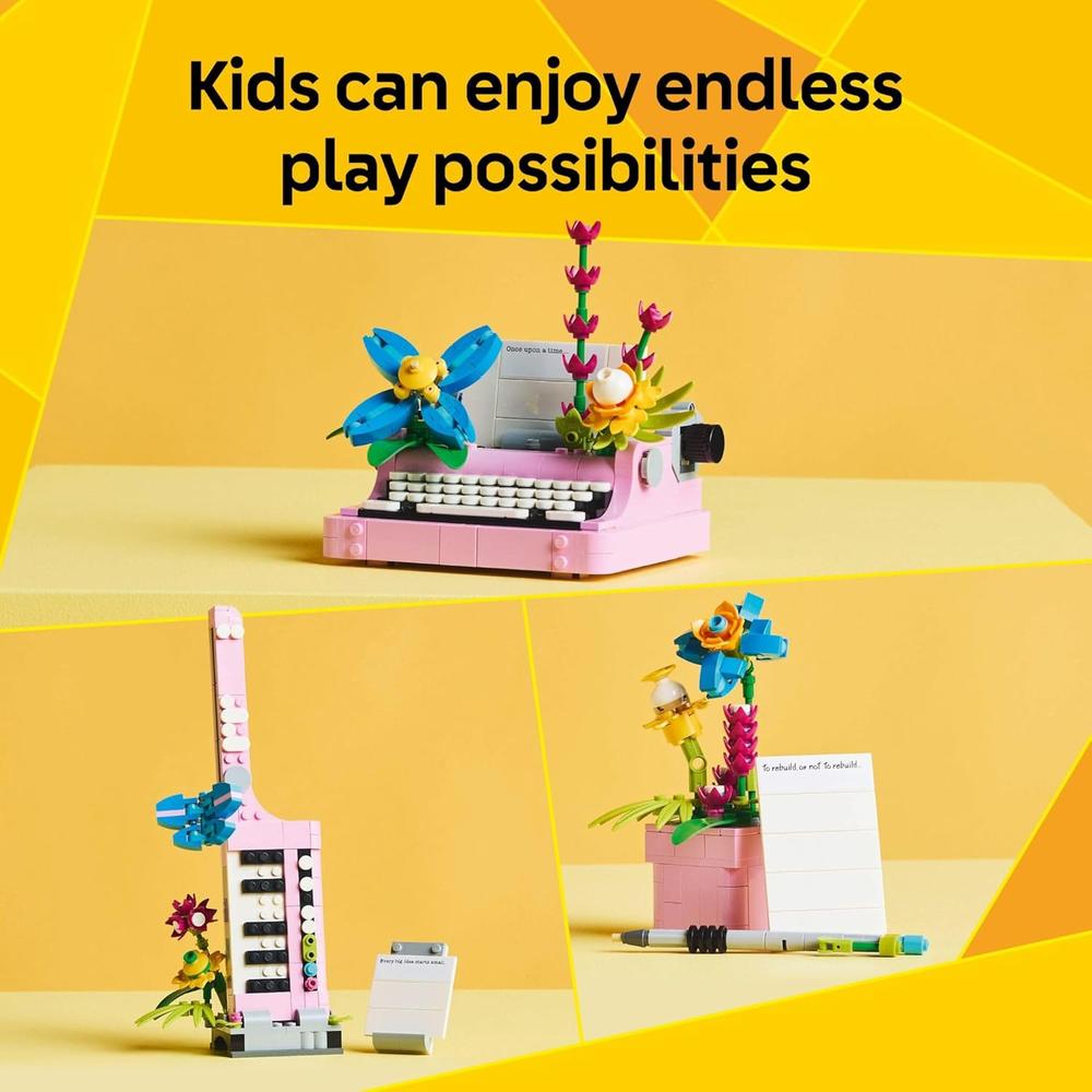 LEGO CREATOR 3 EN 1 MÁQUINA DE ESCRIBIR CON FLORES, 3 OPCIONES DE CONSTRUCCIÓN - 3
