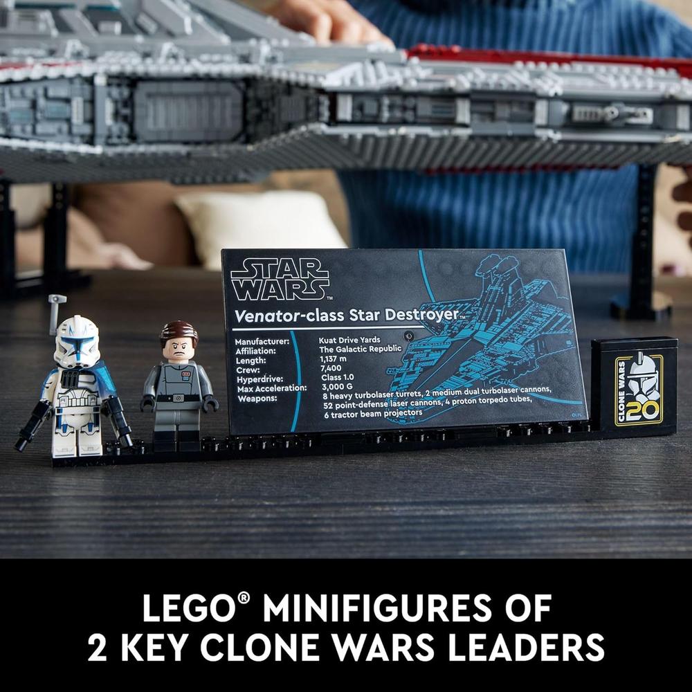 LEGO STAR WARS CRUCERO DE ATAQUE VENATOR, SET DE CONSTRUCCIÓN CON CAPITÁN REX - 5