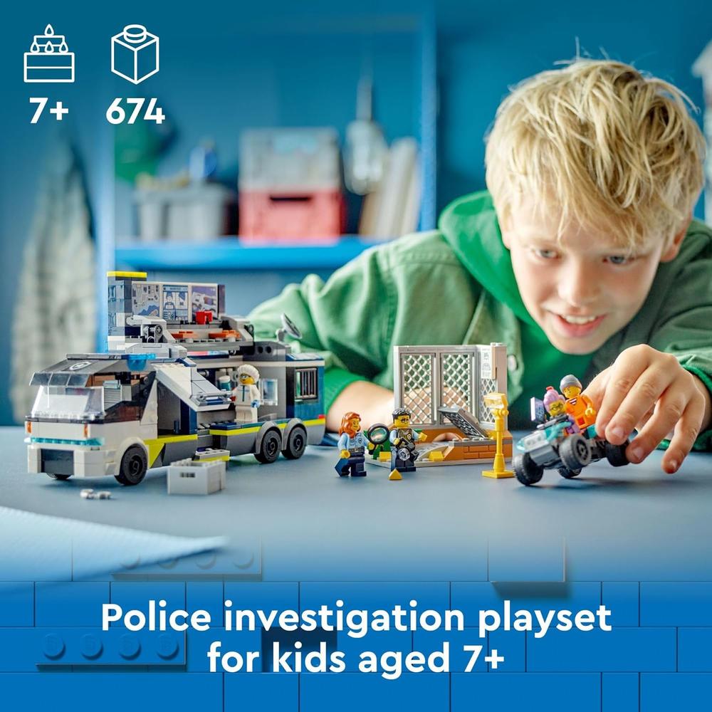 LEGO CITY CAMIÓN DE POLICÍA MÓVIL CON QUAD, 2 AGENTES Y 2 LADRONES - 2