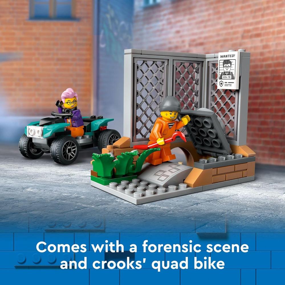 LEGO CITY CAMIÓN DE POLICÍA MÓVIL CON QUAD, 2 AGENTES Y 2 LADRONES - 5