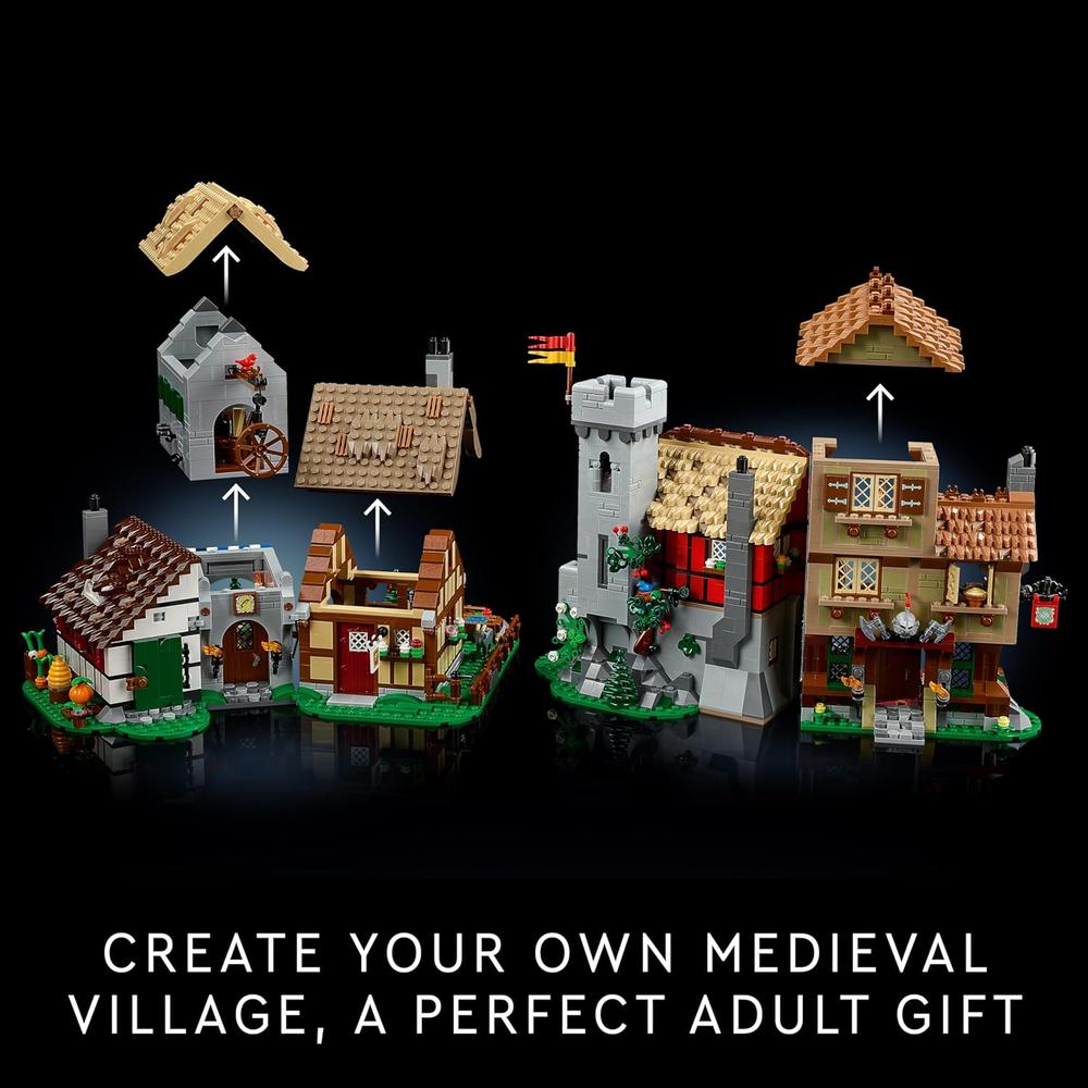 LEGO ICONS PLAZA CIUDAD MEDIEVAL PARA ADULTOS CON 8 MINIFIGURAS - 3