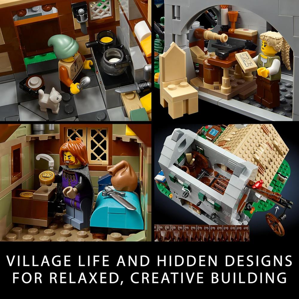 LEGO ICONS PLAZA CIUDAD MEDIEVAL PARA ADULTOS CON 8 MINIFIGURAS - 4