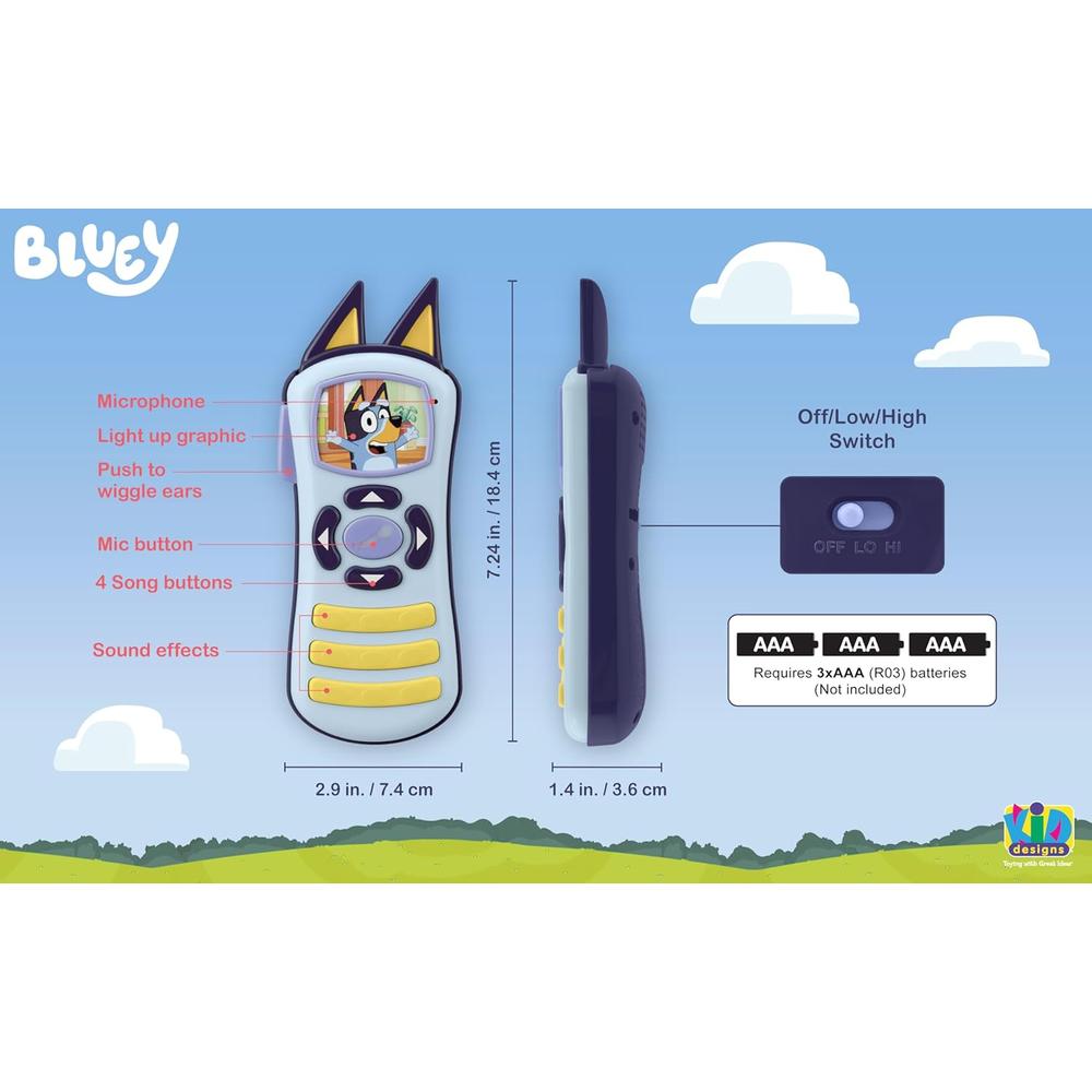 EKIDS BLUEY MANDO A DISTANCIA MUSICAL INFANTIL CON EFECTOS DE SONIDO - 3