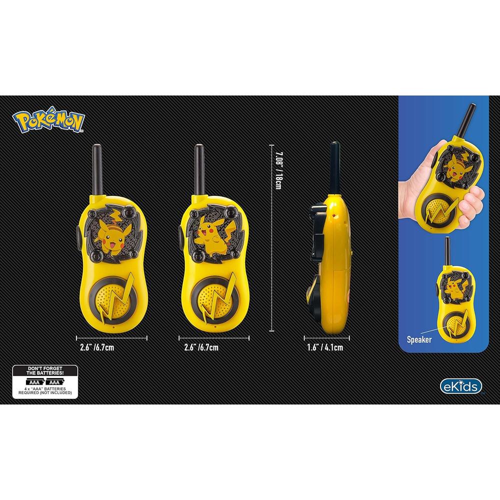 EKIDS POKÉMON PIKACHU WALKIE TALKIES FRS INFANTILES DE LARGO ALCANCE - 2