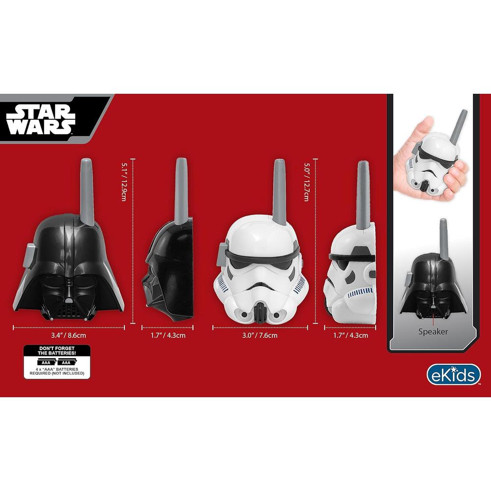 EKIDS STAR WARS WALKIE TALKIES DARTH VADER Y STORMTROOPER INFANTILES - 6