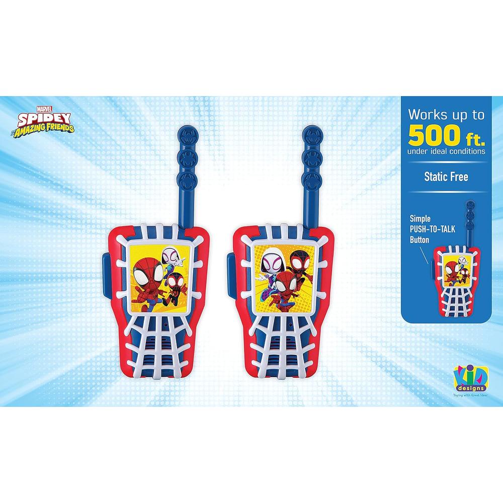EKIDS SPIDEY WALKIE TALKIES INFANTILES DE LARGO ALCANCE SIN ESTÁTICA - 2