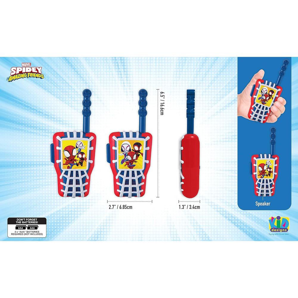 EKIDS SPIDEY WALKIE TALKIES INFANTILES DE LARGO ALCANCE SIN ESTÁTICA - 3