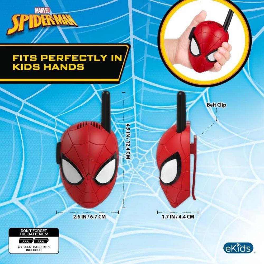 EKIDS SPIDERMAN WALKIE-TALKIES INFANTILES SIN ESTÁTICA Y DE LARGO ALCANCE - 4