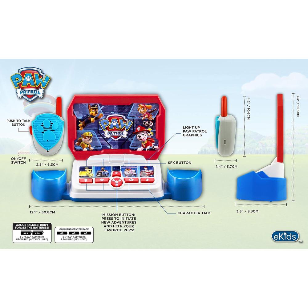 EKIDS PAW PATROL CENTRO DE MANDO PORTÁTIL CON RADIOS Y EFECTOS DE SONIDO - 3