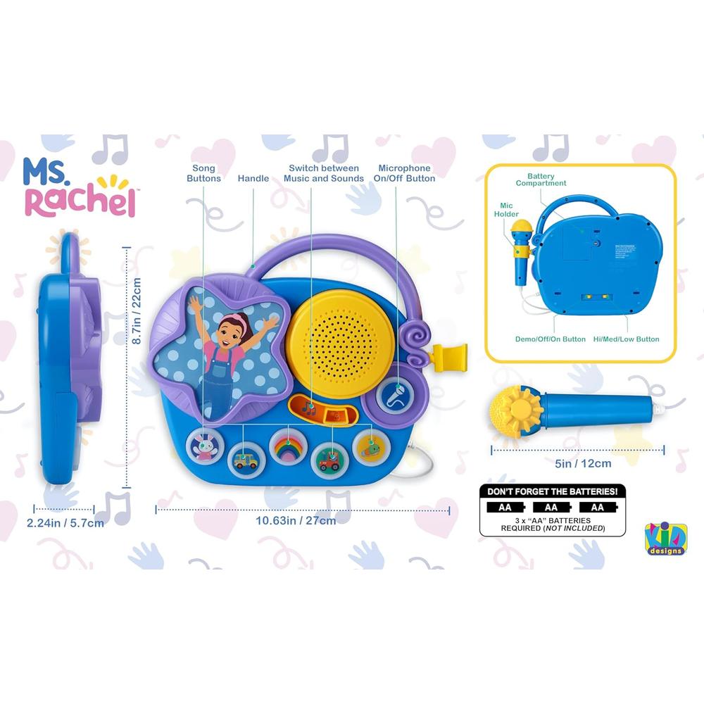 EKIDS MS RACHEL MICRÓFONO DE KARAOKE INFANTIL CON MÚSICA INCORPORADA - 2