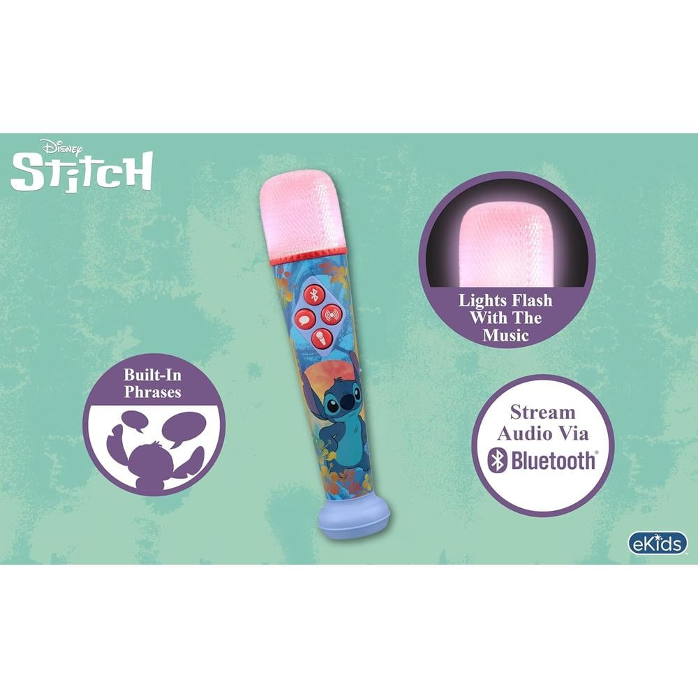 EKIDS STITCH MICRÓFONO DE KARAOKE INFANTIL BLUETOOTH CON LUCES INTEGRADAS - 3