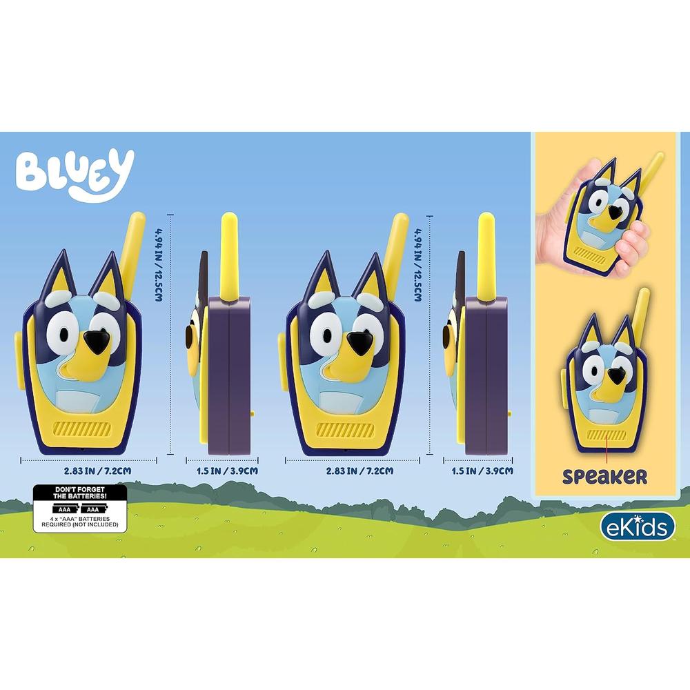 EKIDS BLUEY WALKIE TALKIES INFANTILES DE LARGO ALCANCE SIN ESTÁTICA - 2