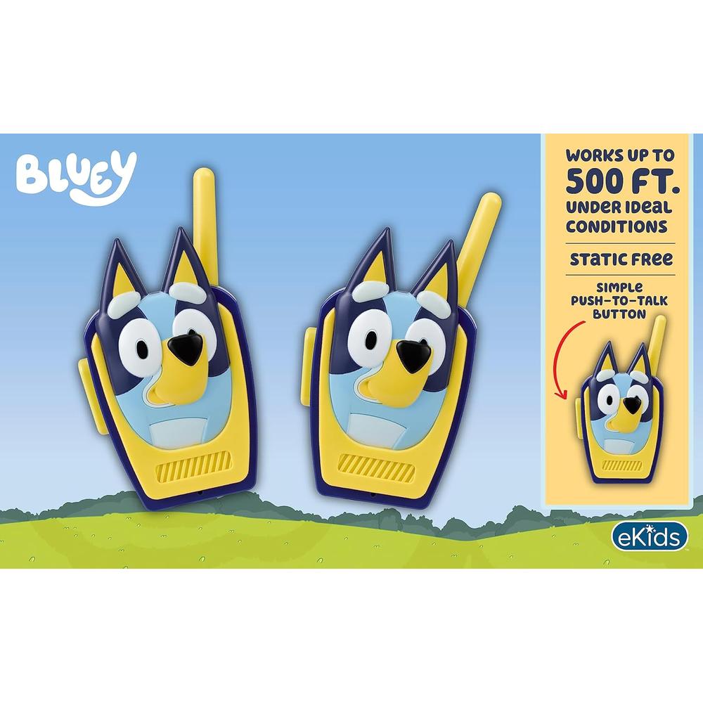 EKIDS BLUEY WALKIE TALKIES INFANTILES DE LARGO ALCANCE SIN ESTÁTICA - 3