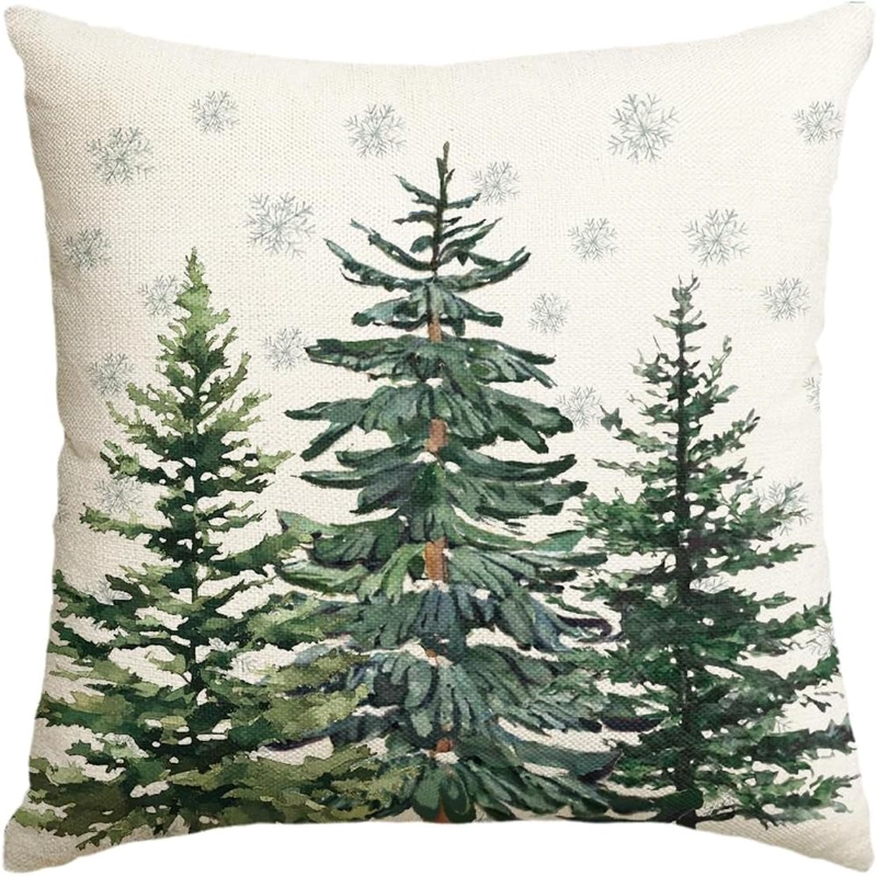 AVOIN FUNDA DE COJÍN COLORLIFE CON DISEÑO DE NAVIDAD, 50 X 50 CM | VERDE - 1