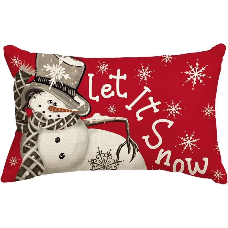 AVOIN FUNDA DE COJÍN DECORATIVA COLORLIFE NAVIDEÑA, 30 X 50 CM | ROJA - 1