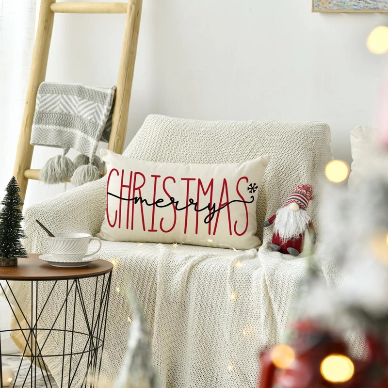 AVOIN FUNDA DE COJÍN COLORLIFE MERRY CHRISTMAS, 30 X 50 CM | MULTICOLOR - 4