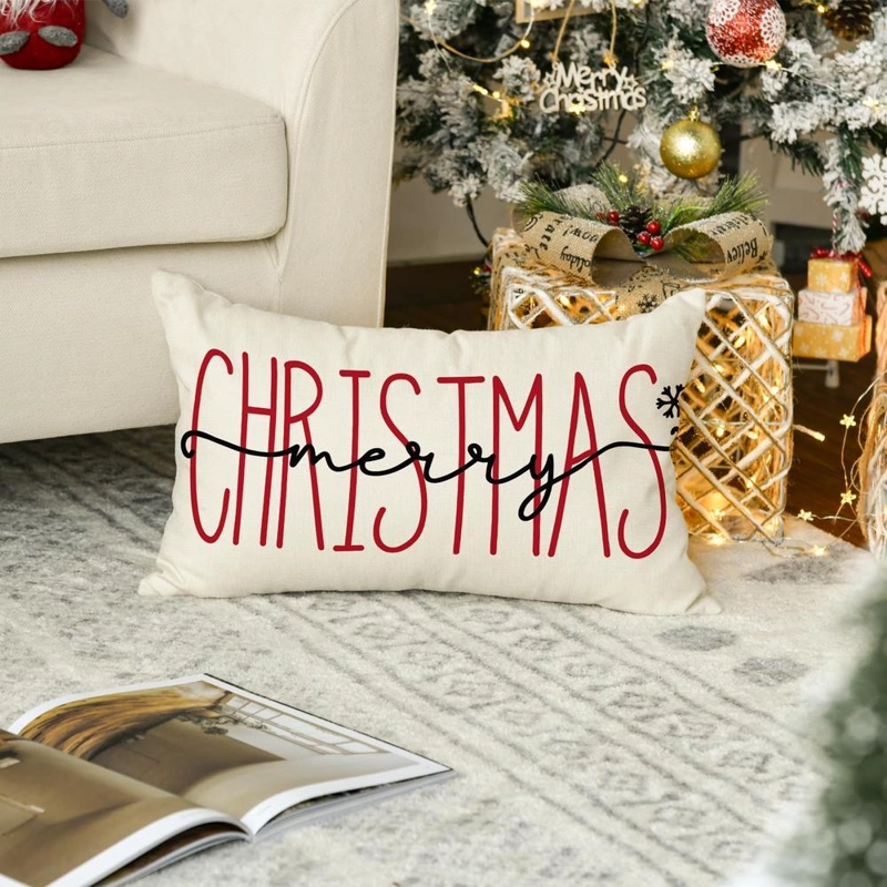 AVOIN FUNDA DE COJÍN COLORLIFE MERRY CHRISTMAS, 30 X 50 CM | MULTICOLOR - 5