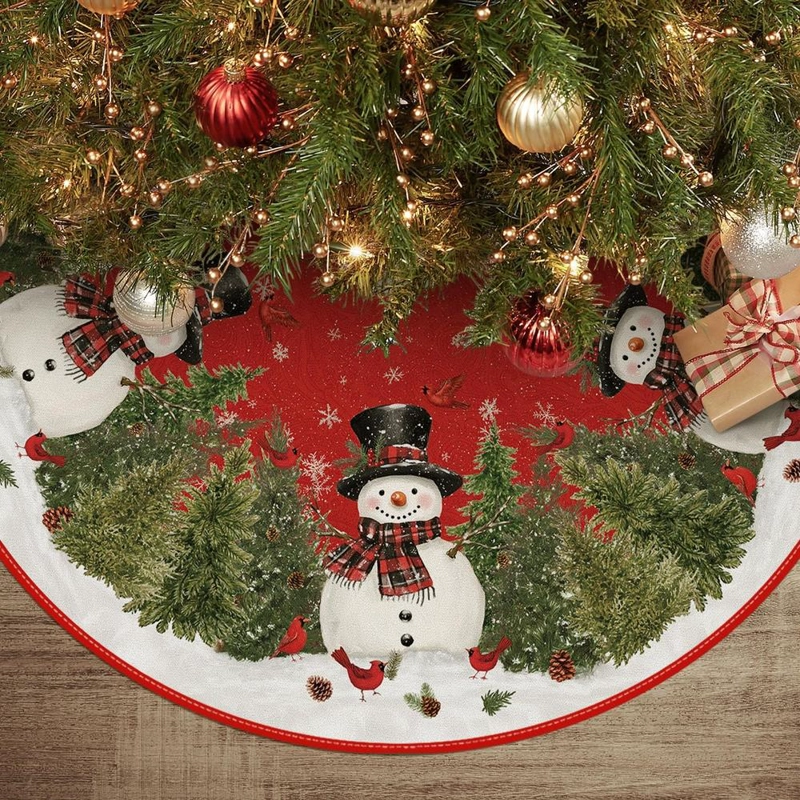 AVOIN FALDA PARA ÁRBOL DE NAVIDAD CON BUFANDA DE 91 CM | ROJO - 1
