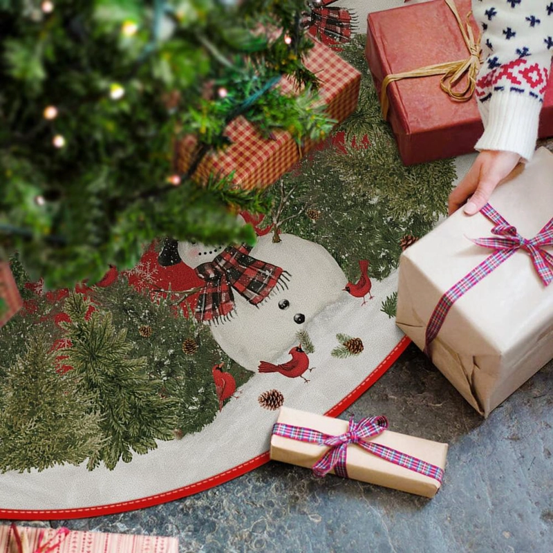 AVOIN FALDA PARA ÁRBOL DE NAVIDAD CON BUFANDA DE 91 CM | ROJO - 2