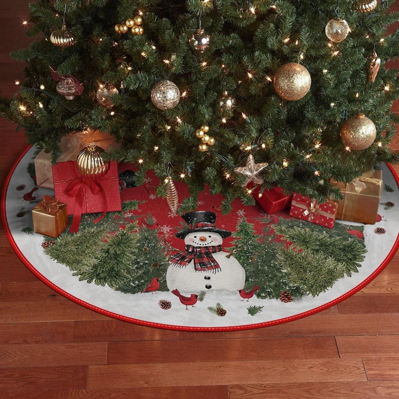 AVOIN FALDA PARA ÁRBOL DE NAVIDAD CON BUFANDA DE 91 CM | ROJO - 5
