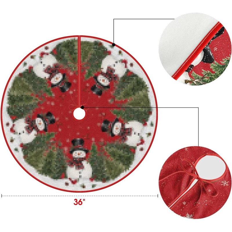 AVOIN FALDA PARA ÁRBOL DE NAVIDAD CON BUFANDA DE 91 CM | ROJO - 6