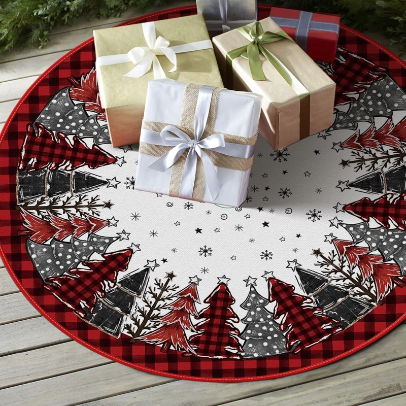 AVOIN FALDA PARA ÁRBOL DE NAVIDAD 'ARBOLES NAVIDEÑOS' DE 122 CM | ROJO - 4