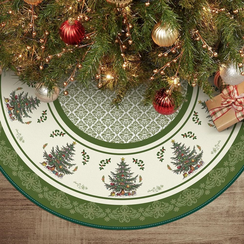 AVOIN FALDA PARA ÁRBOL DE NAVIDAD DE INVIERNO DE 122 CM | VERDE - 1