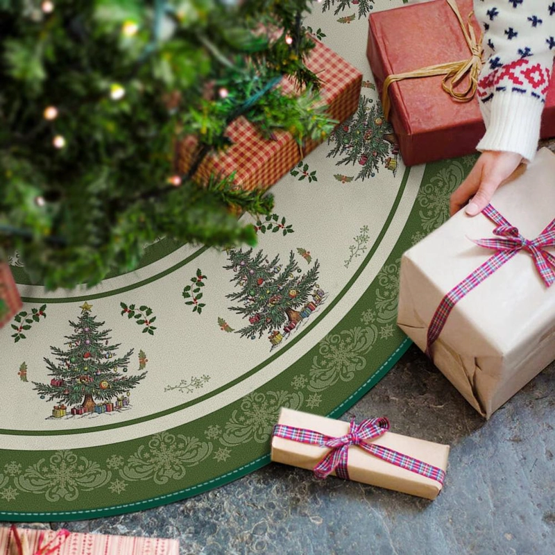 AVOIN FALDA PARA ÁRBOL DE NAVIDAD DE INVIERNO DE 122 CM | VERDE - 2