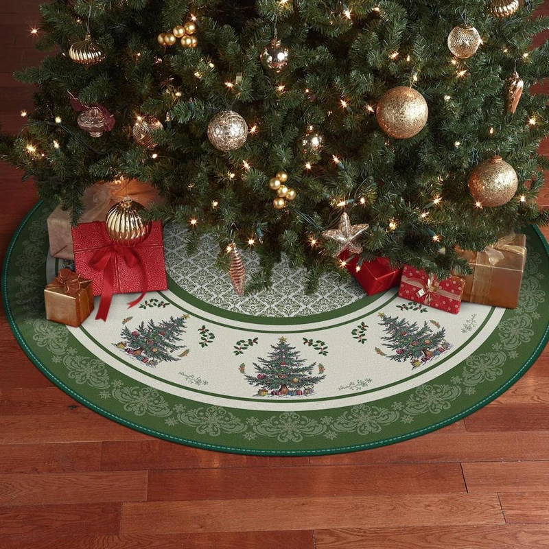 AVOIN FALDA PARA ÁRBOL DE NAVIDAD, ADORNO NAVIDEÑO DE 91 CM | VERDE - 5