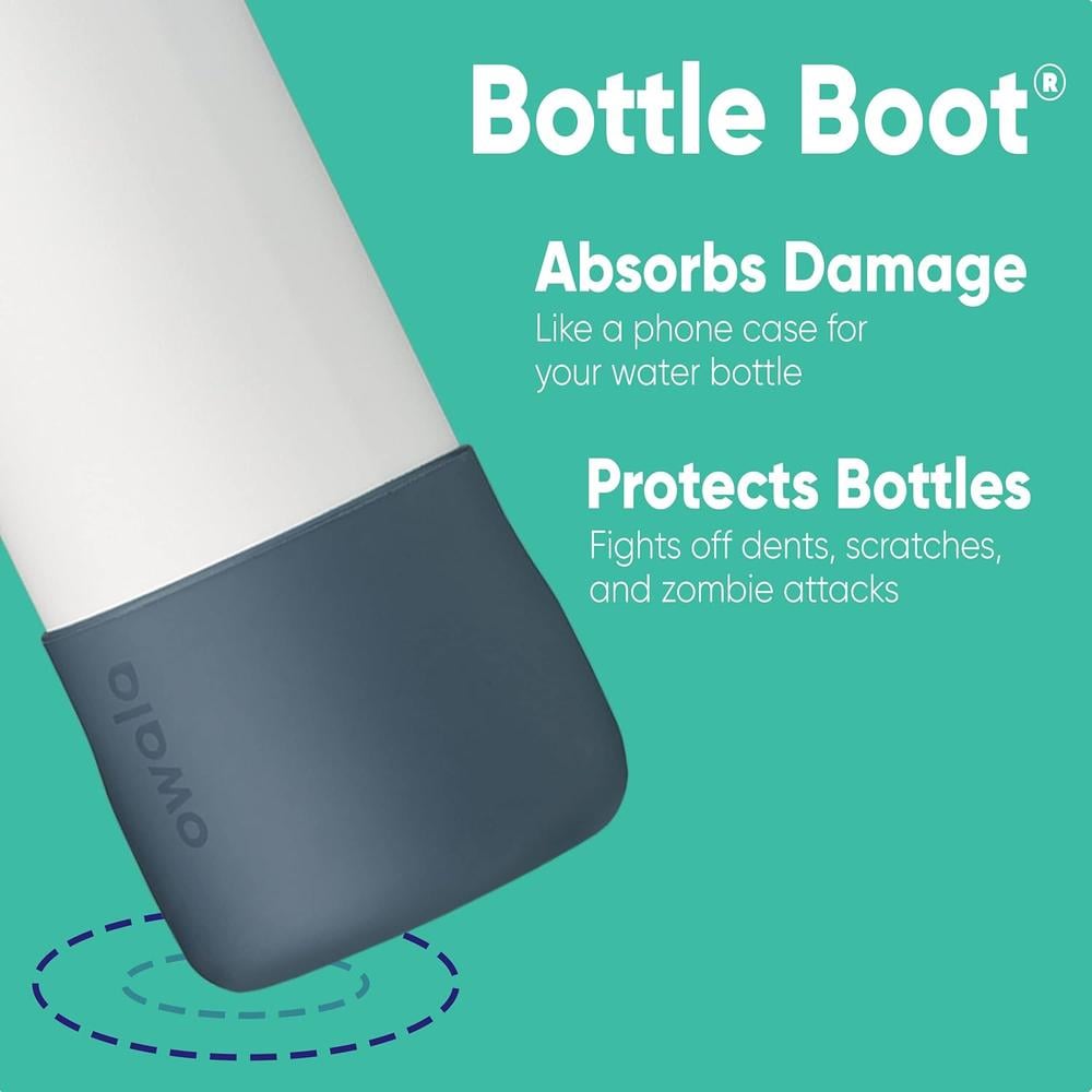 OWALA FUNDA DE SILICONA ANTIDESLIZANTE PARA BOTELLAS 32 OZ | NEGRA - 2