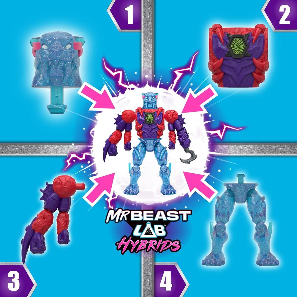 MRBEAST LAB HÍBRIDOS PACK MÚLTIPLE 2 FIGURAS Y PIEZAS PANTERA DRAGÓN - 3
