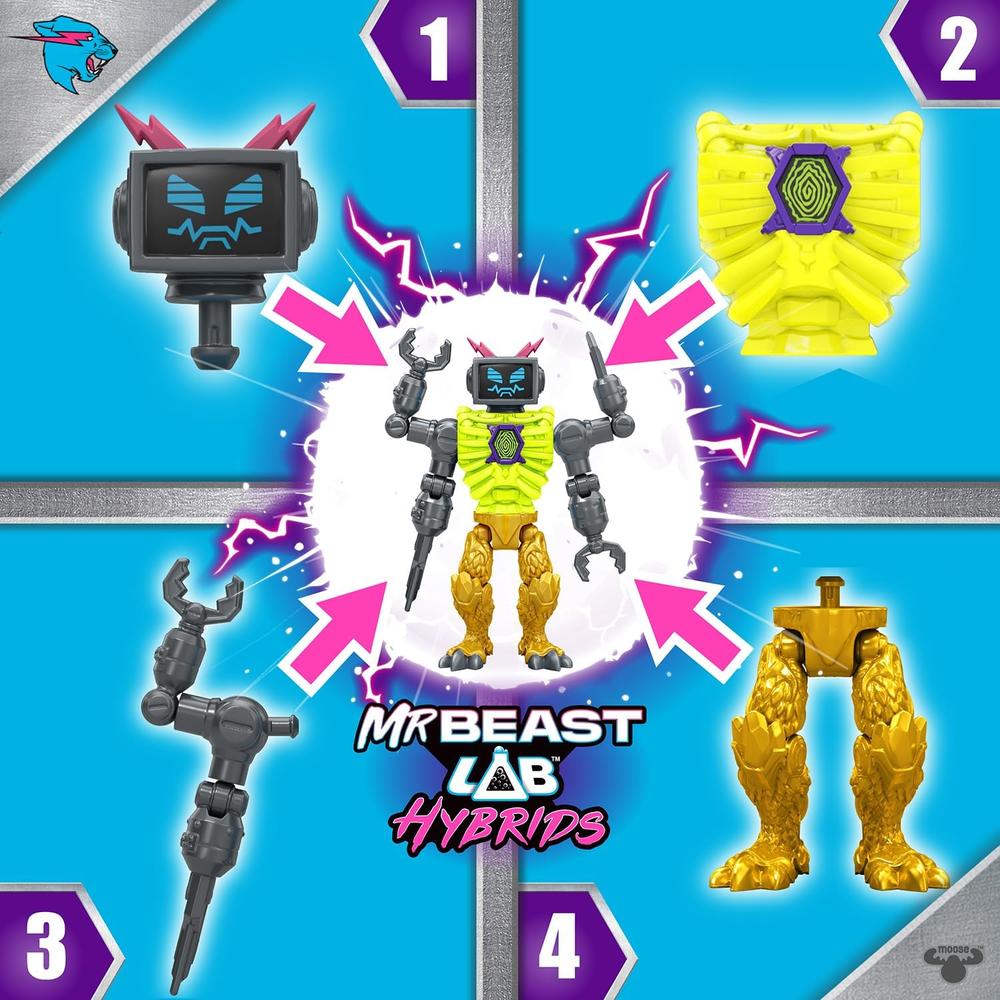 MRBEAST LAB HÍBRIDOS PACK MÚLTIPLE 2 FIGURAS COMBINABLES - 3